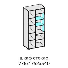 Аллегро-10 Шкаф 2дв. (со стеклом) (дуб крафт золотой-камень темный) в Березниках - berezniki.mebel24.online | фото 2