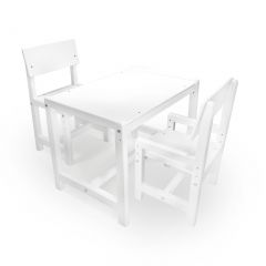 Детский растущий комплект стол и два стула  Я САМ "Лофт" (Белый, Белый) в Березниках - berezniki.mebel24.online | фото 2