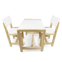Детский растущий комплект стол и два стула  Я САМ "Лофт" (Белый, Сосна) в Березниках - berezniki.mebel24.online | фото 1