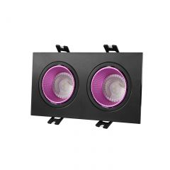 DK3072-BK+PI Встраиваемый светильник, IP 20, 10 Вт, GU5.3, LED, черный/розовый, пластик в Березниках - berezniki.mebel24.online | фото