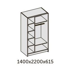 ИННЭС-5 Шкаф-купе 2-х дв. 1400 (1дв. Ф1 - бодега белая, 1дв. Ф2 - зеркало) в Березниках - berezniki.mebel24.online | фото 2