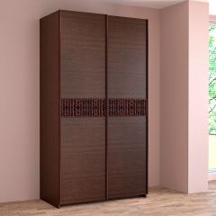 ИННЭС-5 Шкаф-купе 2-х дв. 1400 (2 дв. Ф3 - венге вст. экокожа коричневый) в Березниках - berezniki.mebel24.online | фото
