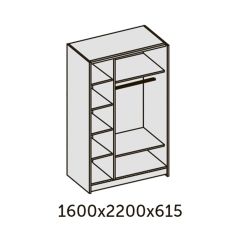 ИННЭС-5 Шкаф-купе 2-х дв. 1600 (2дв. Ф1 - венге) в Березниках - berezniki.mebel24.online | фото 2