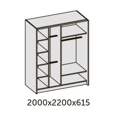 ИННЭС-5 Шкаф-купе 2-х дв. 2000 (2 дв. Ф3 - венге вст. экокожа корич) в Березниках - berezniki.mebel24.online | фото 2