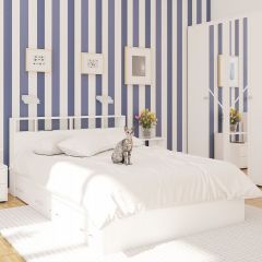 Камелия спальня № 7 Кровать 900 + Стол косметический + Зеркало + Комод, цвет белый, сп.м. 900х2000 мм., б/м, основание есть в Березниках - berezniki.mebel24.online | фото 5