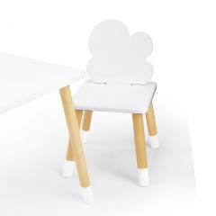 Комплект детской мебели стол и два стула Облачко (Белый/Белый/Береза) в Березниках - berezniki.mebel24.online | фото