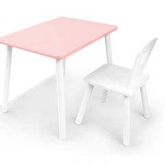 Комплект детской мебели стол и стул Корона (Розовый/Белый/Белый) в Березниках - berezniki.mebel24.online | фото 2
