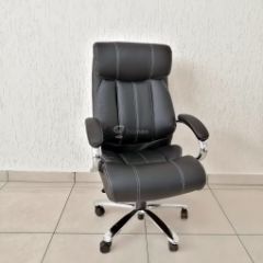 Кресло Barneo K-303 для руководителя (черная экокожа) в Березниках - berezniki.mebel24.online | фото