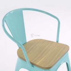 Кресло Barneo N-245 Tolix style Wood  (RAL6027 бирюзовый) в Березниках - berezniki.mebel24.online | фото 3
