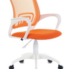 Кресло BRABIX "Fly MG-396W", пластик белый, сетка, оранжевое, 532401, MG-396W_532401 в Березниках - berezniki.mebel24.online | фото 1