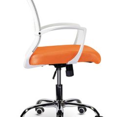 Кресло BRABIX "Wings MG-306", пластик белый, хром, сетка, серое/оранжевое, 532011 в Березниках - berezniki.mebel24.online | фото 3