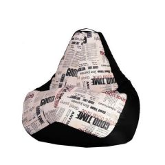 Кресло-мешок XL Газета-Black в Березниках - berezniki.mebel24.online | фото 1