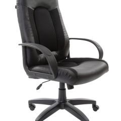 Кресло офисное BRABIX "Strike EX-525" (экокожа черная, ткань черная) 531381 в Березниках - berezniki.mebel24.online | фото 1