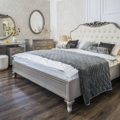 Кровать Мокко 1600 с мягким изголовьем + основание (серый камень) в Березниках - berezniki.mebel24.online | фото