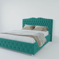 Кровать Нягань с ПМ 1200 (велюр бирюзовый) в Березниках - berezniki.mebel24.online | фото 2