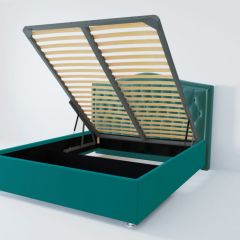 Кровать Нягань с ПМ 1200 (велюр бирюзовый) в Березниках - berezniki.mebel24.online | фото
