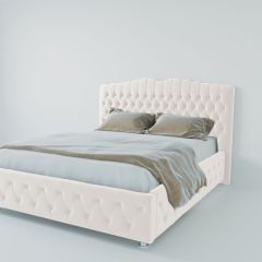 Кровать Нягань с ПМ 800 (экокожа белая) в Березниках - berezniki.mebel24.online | фото 2
