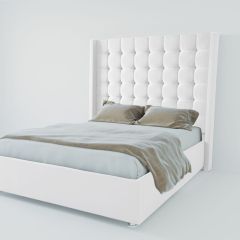 Кровать Венеция ЛЮКС с ПМ 1200 (экокожа белая) в Березниках - berezniki.mebel24.online | фото 2
