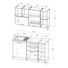 Кухонный гарнитур Лариса медиум 3 1400 мм в Березниках - berezniki.mebel24.online | фото 2