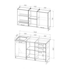 Кухонный гарнитур Ольга медиум 4 1400 мм в Березниках - berezniki.mebel24.online | фото 2