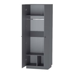 Квадро ШК-1 Шкаф 2дв. (ЛДСП графит) в Березниках - berezniki.mebel24.online | фото 2