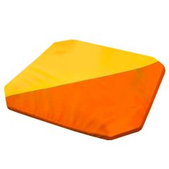Мат гимнастический 1,3x1,3x0,05м складной скошенные углы цв.оранжевый-желтый в Березниках - berezniki.mebel24.online | фото