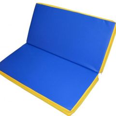 Мат гимнастический 1х1х0,08м складной цв. синий-желтый в Березниках - berezniki.mebel24.online | фото