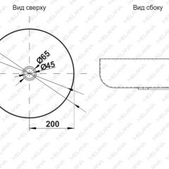 Раковина 400B Lake MELANA Profline ГРАФИТ накладная круглая 400B в Березниках - berezniki.mebel24.online | фото 2