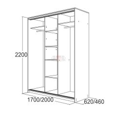 МИРАЖ 17.1 (620) 1 зеркало Шкаф для платья и белья в Березниках - berezniki.mebel24.online | фото 5