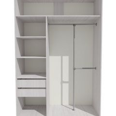 Шкаф-купе 1300 серии SILVER S3+S4+B2+PL4 (2 ящика+F обр.штанга) профиль «Серебро» в Березниках - berezniki.mebel24.online | фото 2