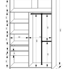 Шкаф-купе 1400 серии SOFT D8+D2+B2+PL4 (2 ящика+F обр.штанга) профиль «Графит» в Березниках - berezniki.mebel24.online | фото 3