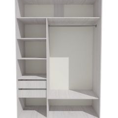 Шкаф-купе 1500 серии SILVER S1+S1+B2+PL2 (2 ящика+1 штанга+1 полка) профиль «Серебро» в Березниках - berezniki.mebel24.online | фото 2