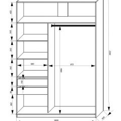 Шкаф-купе 1600 серии SOFT D1+D3+B2+PL1 (2 ящика+1штанга) профиль «Графит» в Березниках - berezniki.mebel24.online | фото 4