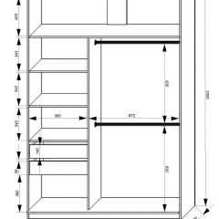 Шкаф-купе 1600 серии SOFT D8+D2+B2+PL4 (2 ящика+F обр.штанга) профиль «Графит» в Березниках - berezniki.mebel24.online | фото 2
