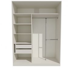 Шкаф-купе 1700 серии NEW CLASSIC K4+K4+B2+PL4 (2 ящика+F обр. штанга) профиль «Капучино» в Березниках - berezniki.mebel24.online | фото 2