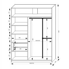 Шкаф-купе 1700 серии NEW CLASSIC K4+K4+B2+PL4 (2 ящика+F обр. штанга) профиль «Капучино» в Березниках - berezniki.mebel24.online | фото 3