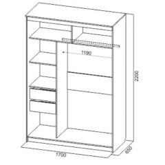 Шкаф-купе №19 Серия 3 Инфинити с зеркалами (1700) Ясень Анкор светлый в Березниках - berezniki.mebel24.online | фото 6