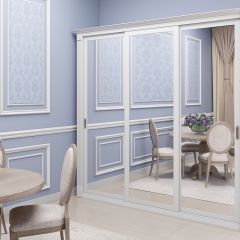Шкаф-купе 2150 серии NEW CLASSIC K1+K1+K1+B22+PL4 (по 2 ящика лев/прав+F обр.штанга) профиль «Капучино» в Березниках - berezniki.mebel24.online | фото