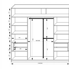 Шкаф-купе 2150 серии NEW CLASSIC K4+K4+K4+B22+PL4(по 2 ящика лев/прав+F обр.штанга) профиль «Капучино» в Березниках - berezniki.mebel24.online | фото 3