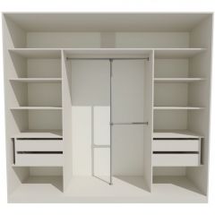 Шкаф-купе 2450 серии NEW CLASSIC K1+K1+K1+B22+PL4 (по 2 ящика лев/прав+F обр.штанга) профиль «Капучино» в Березниках - berezniki.mebel24.online | фото 2