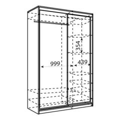 Шкаф-купе Рене 1500 вариант 7 (Тройной ЛДСП/Тройной ЛДСП) в Березниках - berezniki.mebel24.online | фото 2