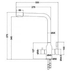 Смеситель д/кухни MELANA-F610304 Stello нерж.сталь, с переключателем на фильтр, однорычажный, сатин в Березниках - berezniki.mebel24.online | фото 4