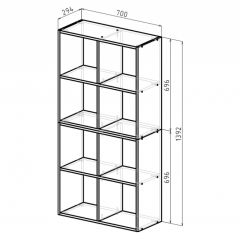 Стеллаж 8 секций (белый) в Березниках - berezniki.mebel24.online | фото 2