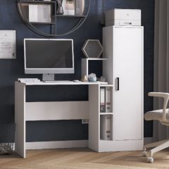 Стол компьютерный СКМ-2 ЛДСП Белый в Березниках - berezniki.mebel24.online | фото