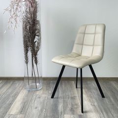 Стул CHILLI SQUARE HK017-02 серо-бежевый, PU/ черный каркас М-City в Березниках - berezniki.mebel24.online | фото 2
