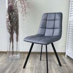 Стул CHILLI SQUARE HK017-09 серо-черничный, PU/ черный каркас М-City в Березниках - berezniki.mebel24.online | фото 5