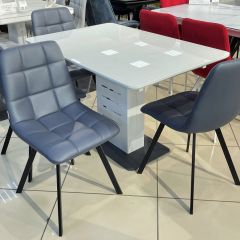 Стул CHILLI SQUARE HK017-09 серо-черничный, PU/ черный каркас М-City в Березниках - berezniki.mebel24.online | фото 6