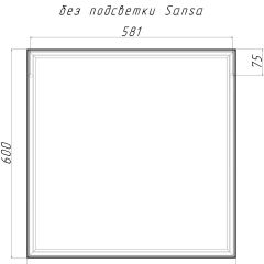 Зеркало Corsica 600х600 black без подсветки Sansa (SB1064Z) в Березниках - berezniki.mebel24.online | фото 4