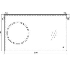 Зеркало Eclipse 120 black с подсветкой Sansa (SE1033Z) в Березниках - berezniki.mebel24.online | фото 8