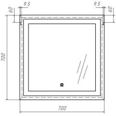 Зеркало Even 70 black с подсветкой Sansa (SE1054Z) в Березниках - berezniki.mebel24.online | фото 6